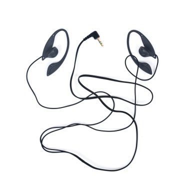 Siyah earpieces kablolu