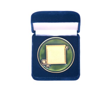 Mavi kadife takı kutusu zekâ yuvarlak resim çerçevesi