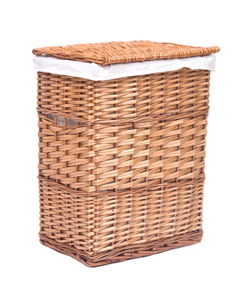 Natural wicker laundry basket — Stock Photo, Image