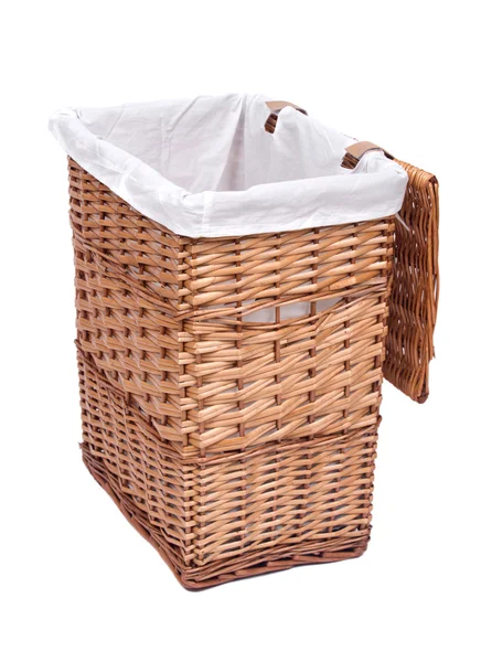 Natural wicker laundry basket — Stock Photo, Image