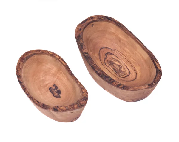 Olive wood vågiga rim skål — Stockfoto