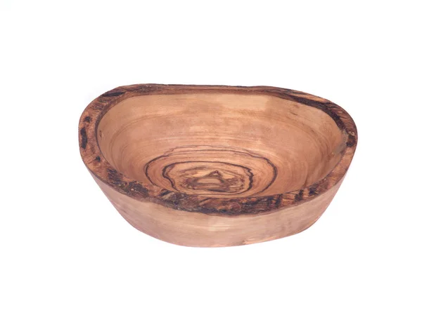 Olive wood vågiga rim skål — Stockfoto