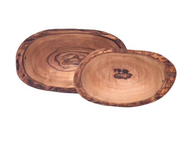 Olive wood vågiga rim skål — Stockfoto