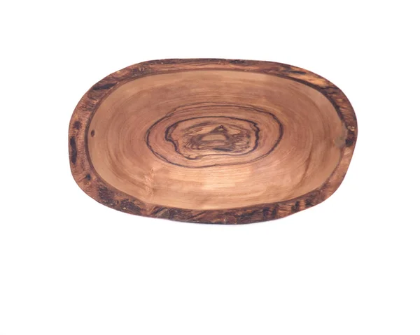 Olive wood vågiga rim skål — Stockfoto