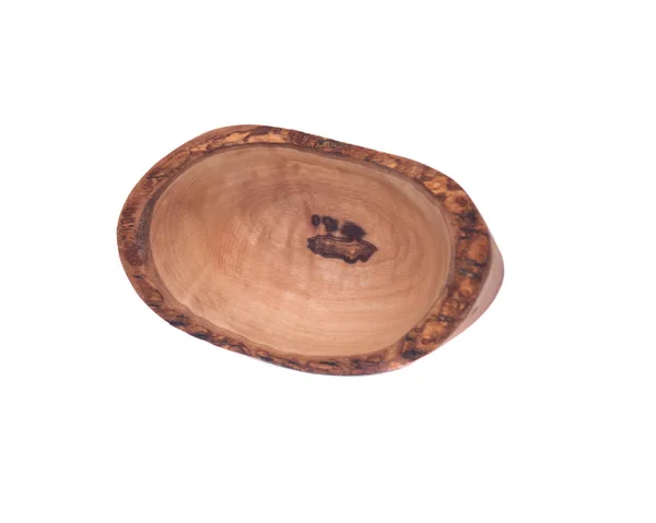 Olive wood vågiga rim skål — Stockfoto