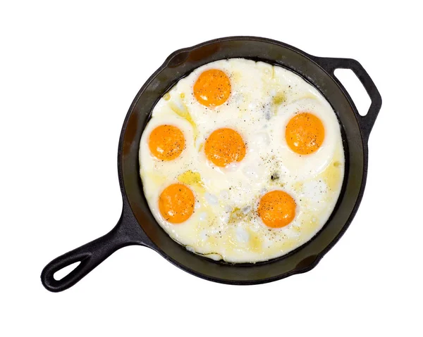 Τηγανιτά αυγά σε κατσαρόλα — Φωτογραφία Αρχείου