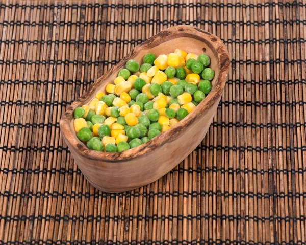 Frozen organic peas and corn