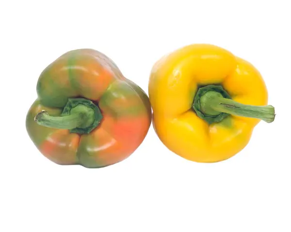 Dvě zralé papričky organických — Stock fotografie