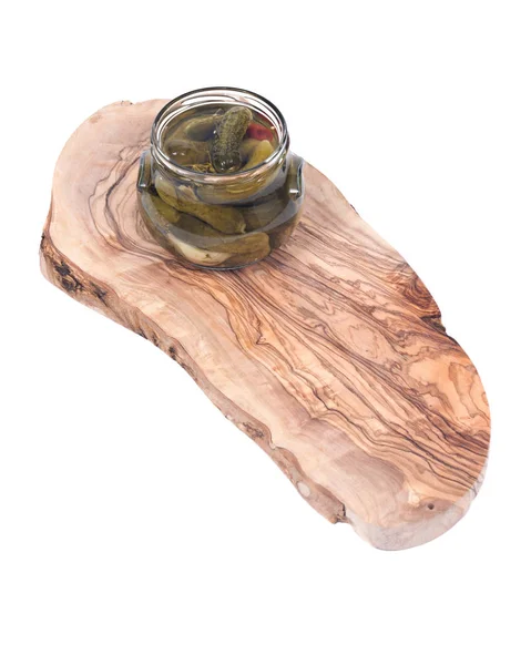 Természetes szerves kapros uborka jar — Stock Fotó