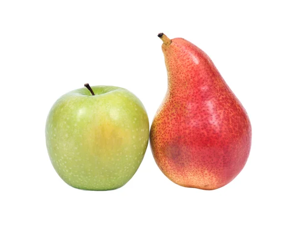 Organik bartlett armut ve granny smith elma — Stok fotoğraf