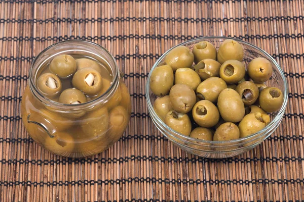 Hand stuffed colossal olives