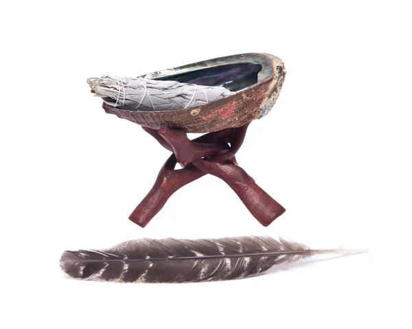 Adaçayı tütsü sopa, gökkuşağı abalone kabuk ve Türkiye'de tüy