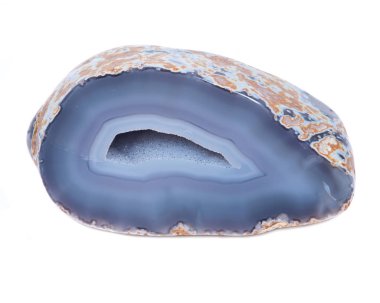 Partially polished blue lace agate geode clipart