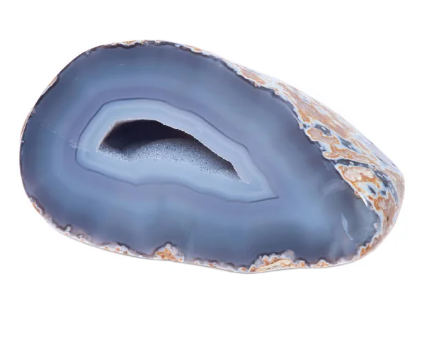 Partially polished blue lace agate geode — Stock Image Partially polished blue lace agate geode Stock Photo