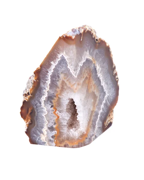 Ágata natural geode polido espécime — Fotografia de Stock