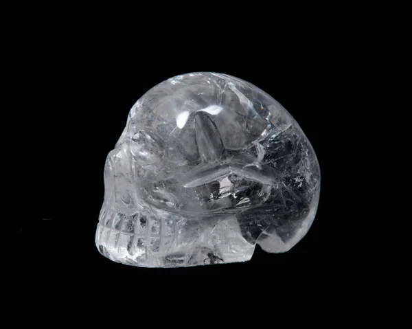 Clear quartz skull with rainbow — Stock Photo, Image