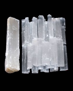 Natural white selenite rods  clipart