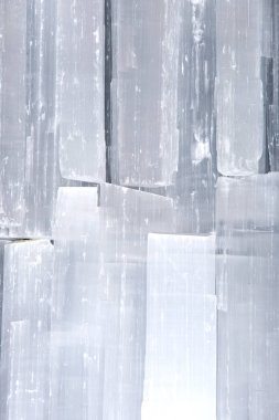 Natural snow white transucent selenite rods clipart