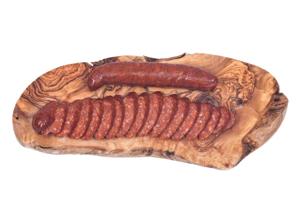 Guylai kolbasz, hungarian smoked sausage — Stock Photo, Image