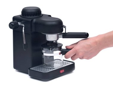 Siyah espresso makinesi