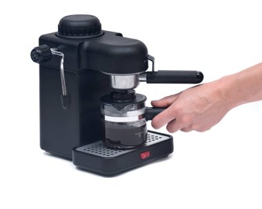 Siyah espresso makinesi