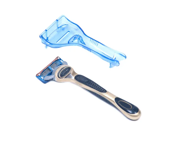 Used razor blades with handle — Stock Photo, Image