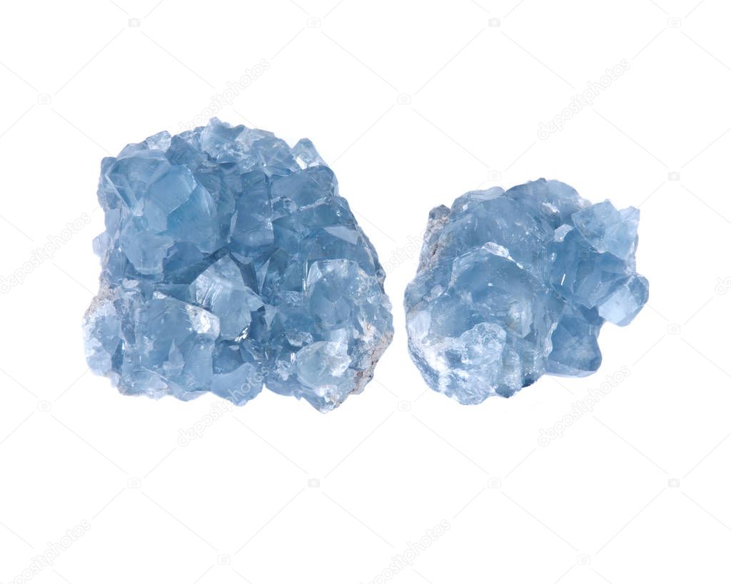 Blue celestite cluster