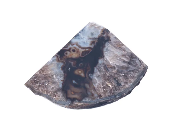 Polierter schwarzer Achat Geode Buchstütze — Stockfoto