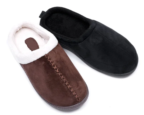 Warme Gezellige Comfortabele Slippers Geïsoleerd Witte Achtergrond — Stockfoto