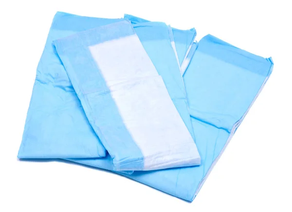 Almohadillas Azules Tamaño Mediano Para Adultos Aisladas Sobre Fondo Blanco — Foto de Stock