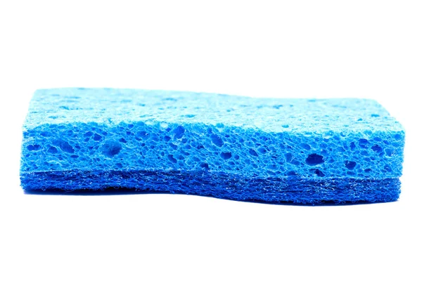 Non Scratch Blue Scrubbing Sponge Isolated White Background — Stock Photo, Image
