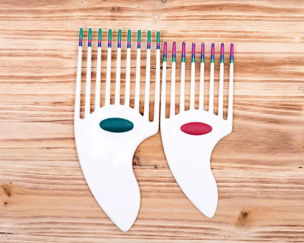 Hair Styling Afro Pick Comb Long Short Hair Wooden Vintage — Stock Photo, Image