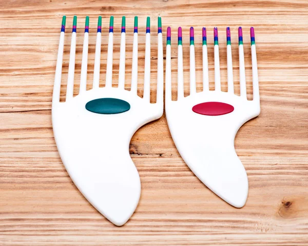 Hair Styling Afro Pick Comb Long Short Hair Wooden Vintage — Stock Photo, Image