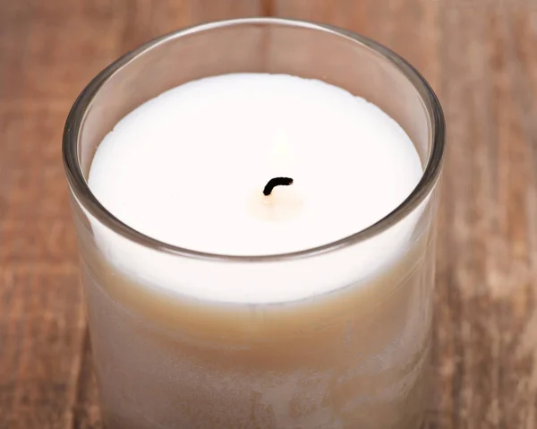 Natural soy wax unscented candle in glass jar