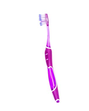 Beyaz arka plan üzerinde izole renkli plastik diş fırçası