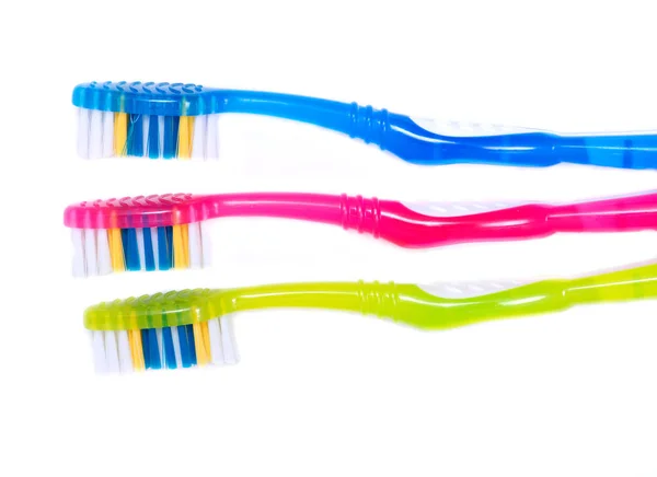 Colorful Plastic Toothbrush Isolated White Background — Stock Photo, Image