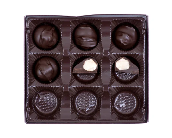 Tmavé Čokoládě Makadamia Plastových Obalech — Stock fotografie