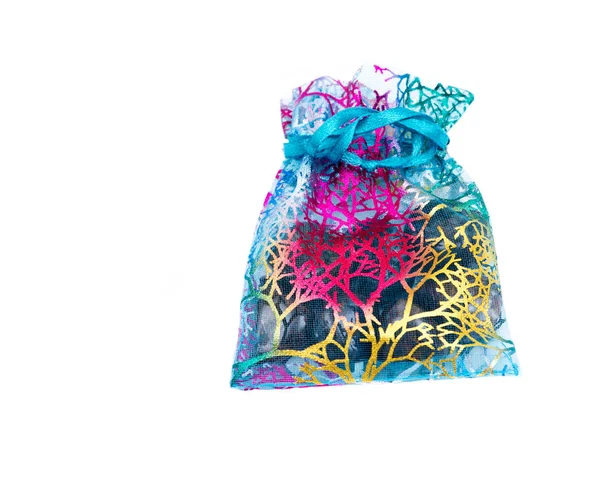 Kolorowe Nylon Torba Prezent Więzi Satynową Tasiemką Kamieni Biżuterii Innych — Zdjęcie stockowe