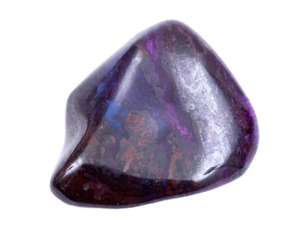 深紫色锰与 Sugilite 从南非被隔绝的石头从白色背景 — 图库照片