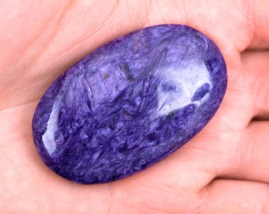 Üst sınıf charoite palm taştan Saha Cumhuriyeti, Sibirya, Rusya Federasyonu