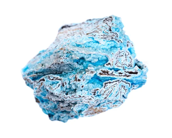 Bright Blue Rough Hemimorphite Wenshan Yuunan Province China Isolated White — Stock Photo, Image