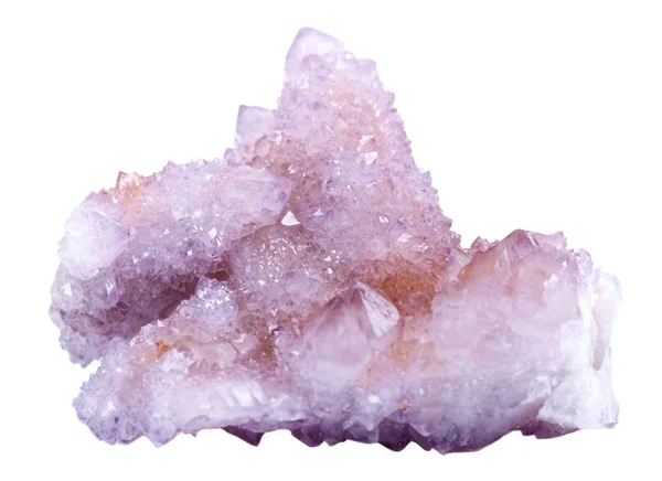来自南非的紫水晶精灵石英簇 白色背景 — 图库照片