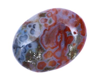Beyaz arka plan üzerinde izole Madagaskar cilalı ocean jasper palm taştan