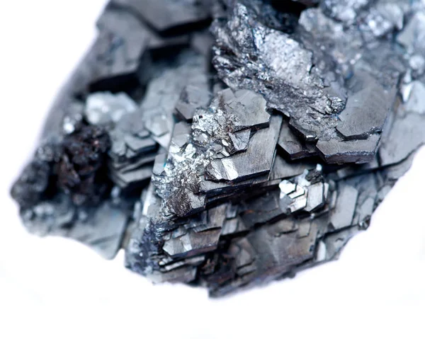 Unico Grigio Metallizzato Brillante Brillante Formazione Ematite Dallo Utah Isolata — Foto Stock