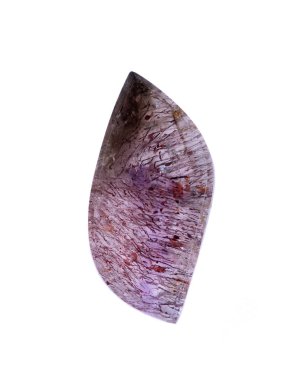 Süper yedi kuvars cabochon üzerinden Espirito Santo, Brezilya, beyaz arka plan üzerinde izole Grand oluşumu 