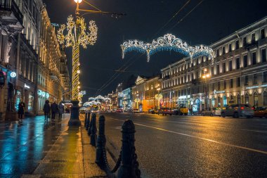 Nevsky prospect Noel dekorasyon. 