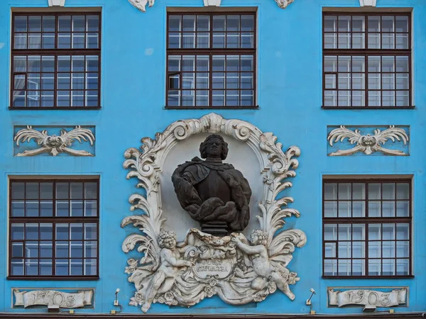 Busto Imperador Russo Pedro Grande Edifício Nakhimov Escola Naval São — Fotografia de Stock