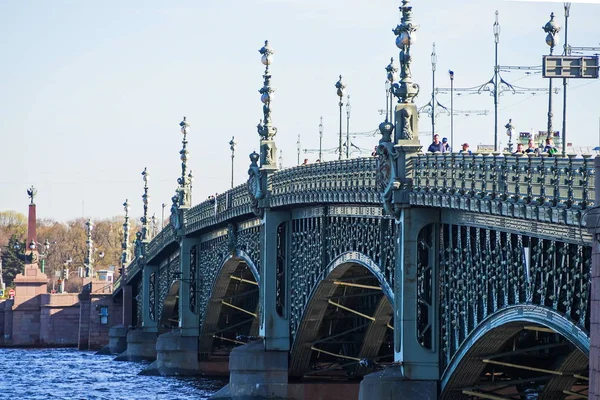 Троицкий Мост Через Неву Видом Марсово Поле — стоковое фото