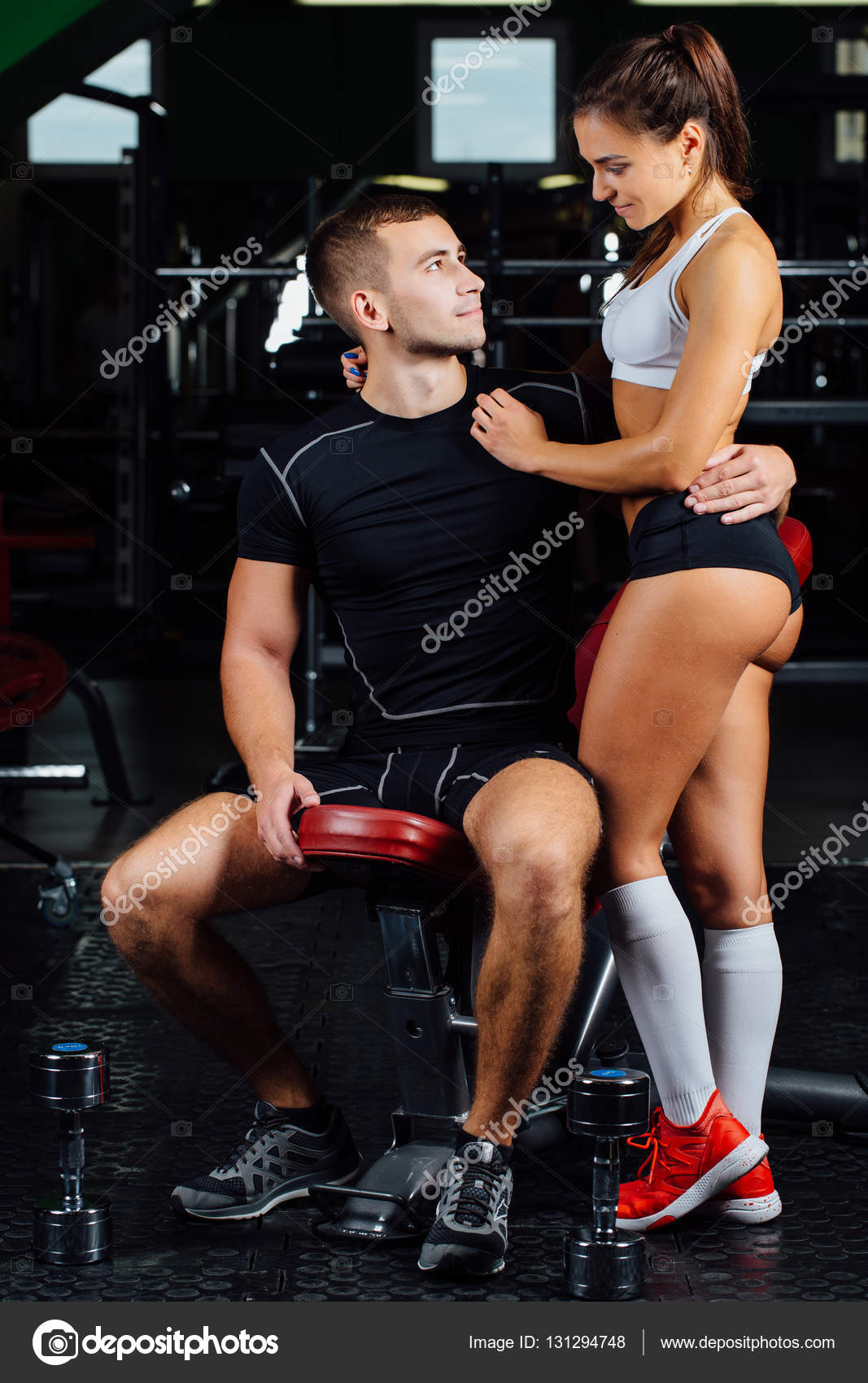 Bodybuilder posing in the gym Stock Photo by ©roman.l.olegovic 61152137