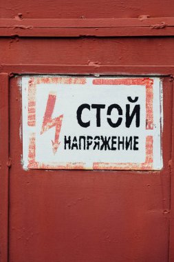 Rus Vintage Metal işareti - Stop, tehlike yüksek gerilim do üzerinde